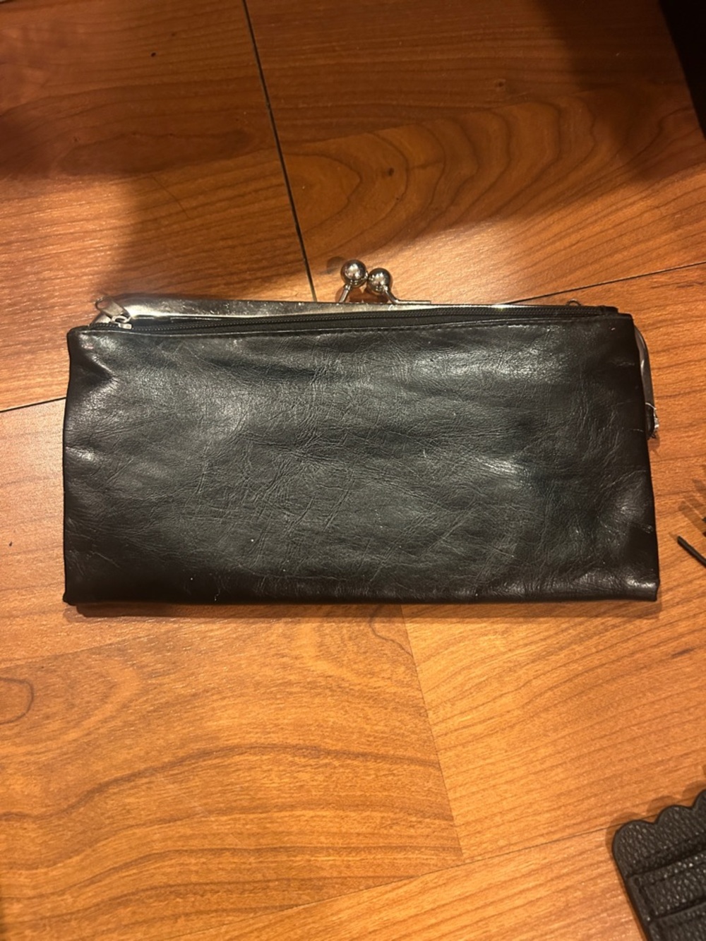 PLAYBOY Black Wallet Clutch with Cream Snake-Print Bunny - Picture 3 of 4